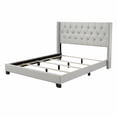 thumbnail image 6 of Home Design Brady Queen Upholstered Panel Bed with Tufted Wingback Headboard, Silver Faux Leather, 6 of 7
