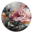 thumbnail image 3 of Designart "Romantic Pink Rose Bouquet" Floral Rose Metal Round Wall Art Prints, 3 of 5