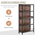 thumbnail image 4 of HomCom Utility 31.5"W x 11.75"D x 59.75"H 4-Shelf Decorative Shelves, Black and Walnut, 4 of 9