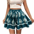 thumbnail image 2 of Sakmal Blue Skorts for Woman Butterfly Flowy A line Mini Trendy Boho 7 Inch Inseam Skorts, 2 of 9