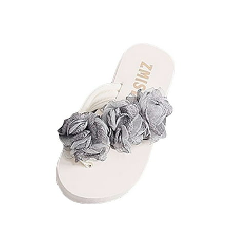 

Youmylove Fashion Flip Flops Women Slide Slippers Slip-on Open Toe Flower Wedges Color Slipper Shoes Stylish Female Cozy Daily Walking