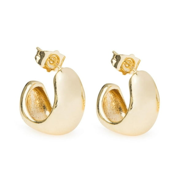 Aretes Coqueta Broquel Abierto Ametrinaa 10mm Chapa de oro 18k EASM0015