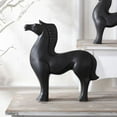 thumbnail image 4 of Estatua de animal, artesanías modernas y sencillas, figuras de caballos para decorar la repisa del hogar. Negro 11x9.8x3in, 4 of 9