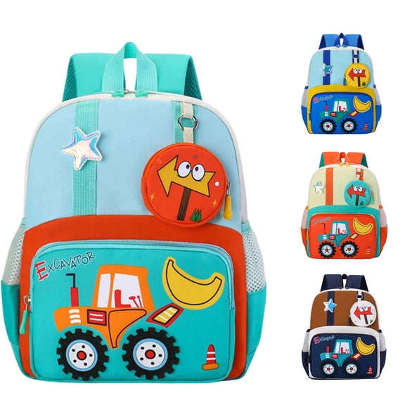 HNMKIU Kids Backpack Lightweight School Bag With Forklift Print Cute Backpack For Boys Girls Travel Outdoor Daypack ,Green