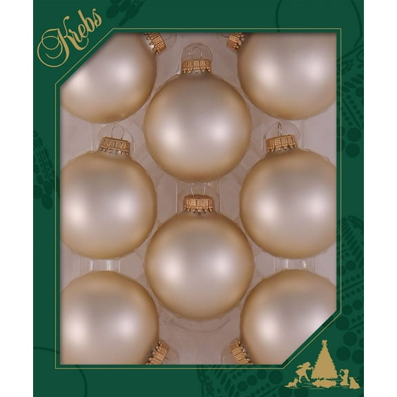 Christmas By Krebs Made in The Designer Seamless Glass Christmas Ball Ornaments, 2 5/8" (67mm), 8 Pieces
