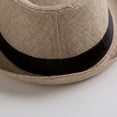 thumbnail image 4 of SNNROO Men Women Straw Fedora Hat Trilby Cuban Sun Cap Panama Short Brim Floral Summer, 4 of 5