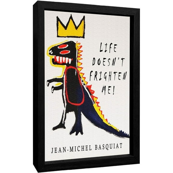 Basquait Wall Art, Framed Basquiat Graffiti Canvas Wall Art Jean Michel Basquiat Street Art Print for Living Room (12x16in, Set of 3)
