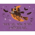 thumbnail image 3 of Penner, Janelle 14x12 Black Modern Framed Museum Art Print Titled - Spooktacular I Black Cats Purple, 3 of 5