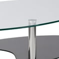 thumbnail image 3 of Hampden Glass Coffee Table with Black Glass Shelves and Stainless Steel Legs, 3 of 9