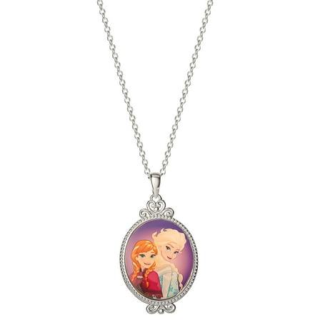 Disney Womens Frozen II Necklace - Silver Plated Frozen Necklace with Snowflake or Elsa and Anna Pendant Jewelry - Frozen Jewelry