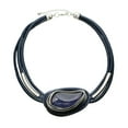 thumbnail image 1 of Collar para mujer, joyería para mujer, joyería para mujer, collar geométrico con cordón de cuero y resina, joyería para mujer, collar grande, 1 of 4