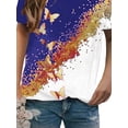 thumbnail image 4 of Gvmfive Women Short Sleeve T-shirt Print Round Neck Blouse Casual Tops, 4 of 5
