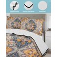 thumbnail image 4 of Boho Blue Twin XL Size Down Alternative Comforter,Lightweight Comforter Quilt Bedding Set with Pillow Shams Ethnic Middle Century Geometric Abstract Art All Seasons Bed Comforter Duvet Insert 68"x98", 4 of 7