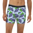 thumbnail image 2 of Men'S Boxer Briefs, Grape Print Blue Soft And Breathable Mens Underwear Boxer Briefs With Widen Waist, 2 of 2