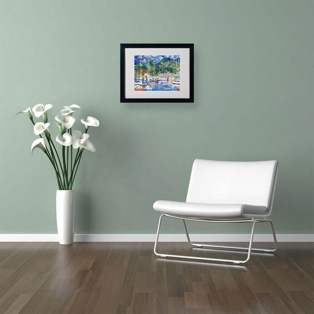 Trademark Fine Art "Lahaina Marina" Canvas Art by Manor Shadian, Black Frame