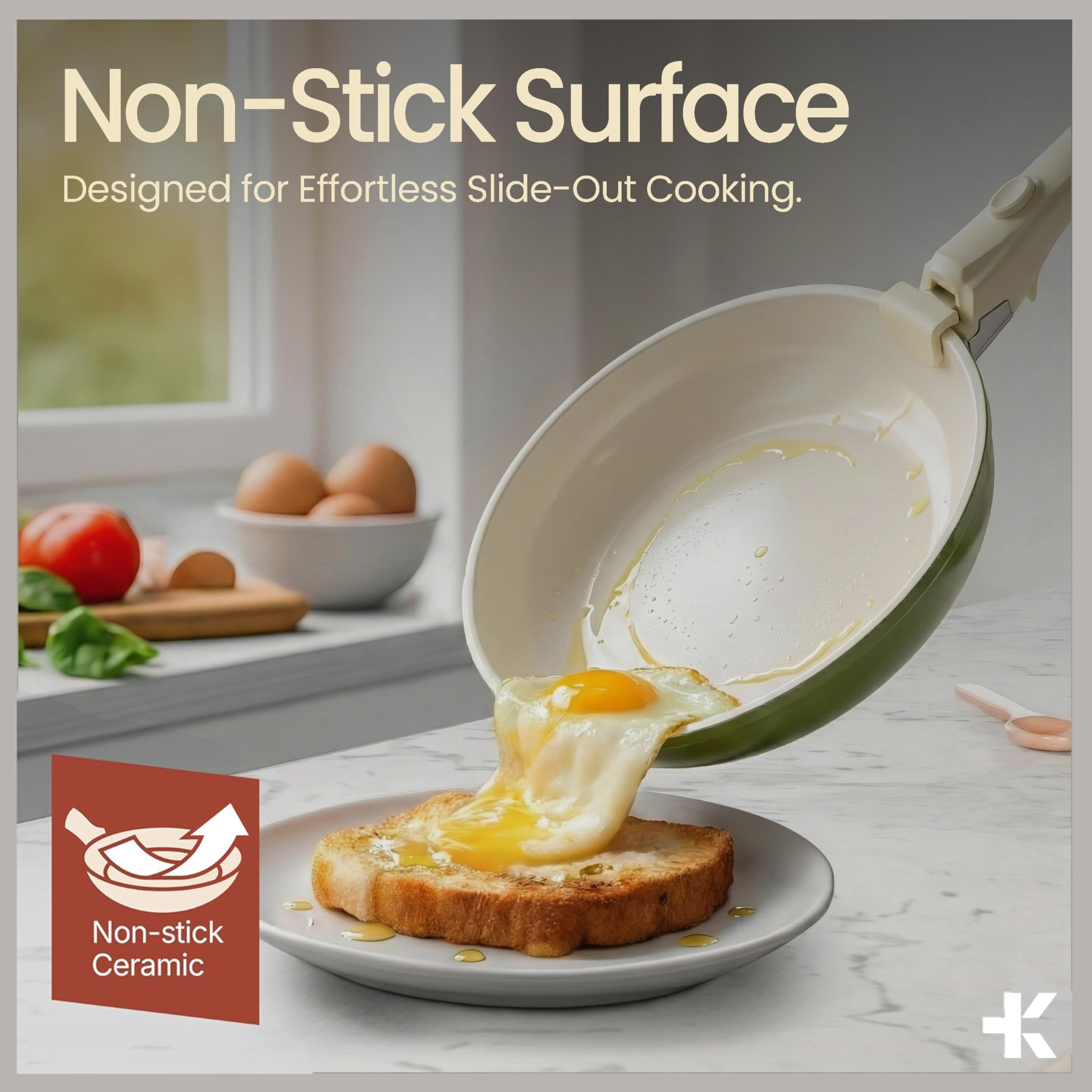 Bakken 17-Piece Ceramic Coated Aluminum Cookware Set, Nonstick Pots & Pans with Lids, Silicone Utensils & Oven Mitts, All-Stovetop Safe to 500°F
