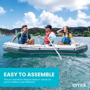 Intex Mariner 4 Person Inflatable Lake Dinghy Boat with Pump and Oars Set