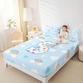 thumbnail image 3 of jejeloiu Kawaii Loves Monogrammed S Queen Sheet Sets For Kids,Rainbow Stars Initial Design Bed Set For Girls,4-Piece, 3 of 6