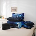 thumbnail image 6 of Manfei Wild Wolf 7-Piece Twin Bedding,Moon Mountain Bedding Comforter Set,Blue,Black Reversible, 6 of 7