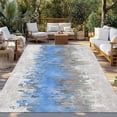 thumbnail image 2 of Blue Grey Abstract Outdoor Rug for Patio/Deck/Porch, Non-Slip Large Area Rug 4 x 6 Ft, Gradient Geometric Graffiti Modern Art Indoor Outdoor Rugs Washable Area Rugs, Camping Rug Carpet Runner, 2 of 8