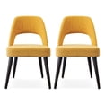 thumbnail image 1 of Ashcroft Bayonne Mid-Century Modern Fabric Dining Chair, Yellow (Set of 2), 1 of 3