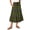 Army Green, variant on Ladies' Casual Plaid Print Elastic Waist Drawstring Midi Skirt Army Green L