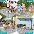 thumbnail image 3 of Findosom 6'x9' Boho Mandala Outdoor Rug Patio Rug Large Reversible Plastic Straw Rug RV Outdoor Mat Waterproof Foldable Portable Camping Mat for RV, Patio, Backyard, Deck, Picnic, Beach Gray, 3 of 13