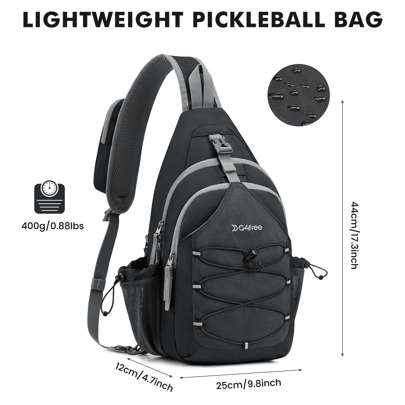 G4Free Pickleball Sling Bag for Women - Lightweight Crossbody Sports Bag