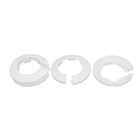 - 50mm Plastic Wall Flange Radiator Water Pipe Cover Collar White 4pcs