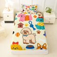 thumbnail image 3 of Homewish Cartoon Pet Dog Twin Sheets,Funny Animal Bedding,Cream,3pcs,1 Fitted Sheet and 1 Pillowcase, 3 of 6