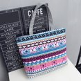 thumbnail image 4 of Elephant Striped Canvas Shopping Bag Women Large Capacity Tote Shoulder Handbag, 4 of 13