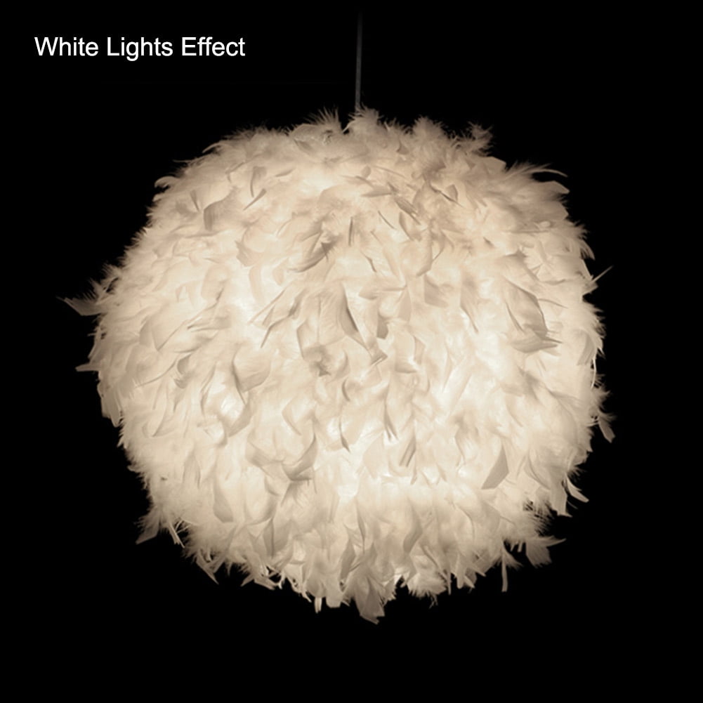 white feather ball light shade