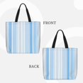 thumbnail image 4 of Large-Capacity Zipper Single-Shoulder Convenience Bag 15.7×19.6 Inches, Wear-Resistant And Water-Repellent, Can Be Carried By Hand Or On One Shoulder Skyblue Stripe_3, 4 of 8