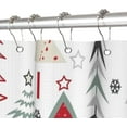 thumbnail image 4 of Christmas Decor Waffle Shower Curtain for Bathroom 36x72inches Christmas Trees Stall RV Shower Curtain Set with Hooks Red Green X-mas Trees Waterproof Fabric Shower Curtains, 4 of 6