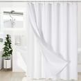 thumbnail image 4 of 3-in-1 White Waffle Shower Curtain Set, Waterproof Fabric Modern Shower Curtain with PEVA Liner & 12 Stainless Steel Double-Sided Hooks, Hotel Style Bathroom Decor, 72 x 72, 4 of 4