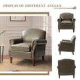 thumbnail image 6 of Vegan Leather Armchair Living Room Home Office Lounge Single Sofa Nailhead Rolled Arms Accent Chair Adult Grey, 6 of 7