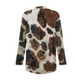 thumbnail image 6 of Garronmavis Long Sleeve Cardigans for Women Casual Dressy Tops Light Weight Sweaters Open Front Cardigan Jacket Clothes Drape Cover Up Brown Cow Print, 6 of 6