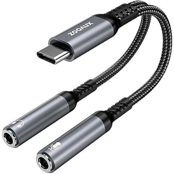 YJJSKEJI USB C Microphone Adapter, Type C to 3.5mm Combo 3.5mm Hi Fi Audio & Mic Jack Splitter Compatible with Galaxy S23 S22 Note 20 Ultra,iPad Pro/Air, MacBook, Pixel 8 7 6 Pro and More