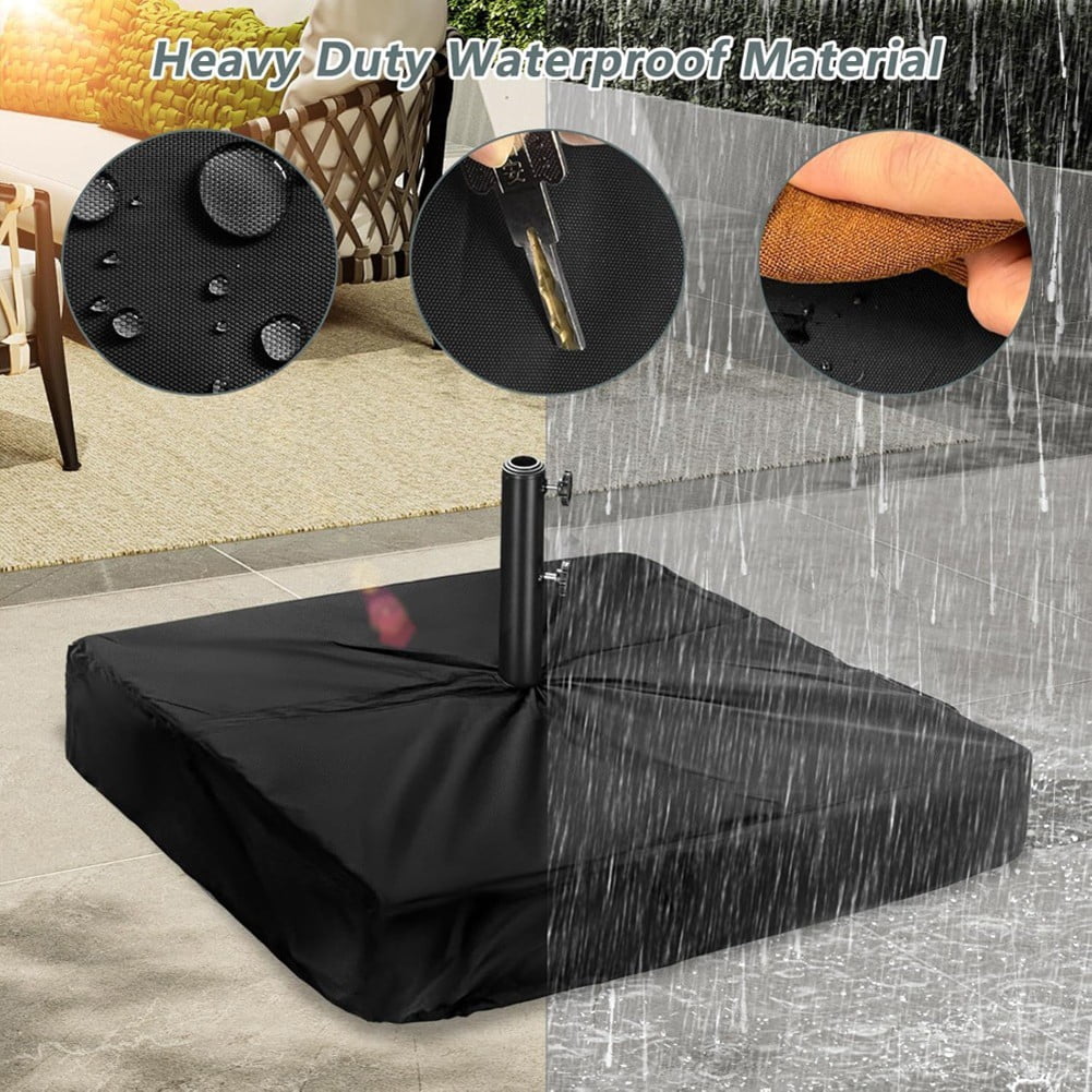 RANME Heavy Duty Waterproof Patio Umbrella Base Cover With Secure Fit For Outdoor Use