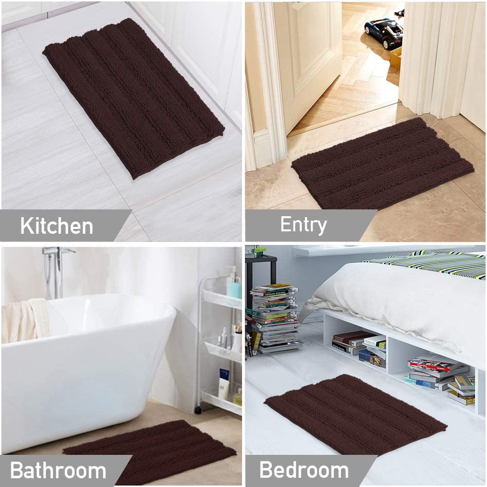 ZGAD  Sage Green Bathroom Rugs Runner Extra Long Large Bath Mat Plush Shaggy Chenille Bathroom Rug 47 x 17 Non-Slip Bath Rug Runner Extra Soft & Absorbent Thick Floor Mats, Machine Washable, Sage