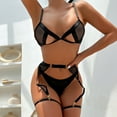 thumbnail image 4 of Gibobby Ropa interior mujer Lencería para mujer con encaje frontal abierto, ropa de dormir halter Nighty(Negro, CH), 4 of 5