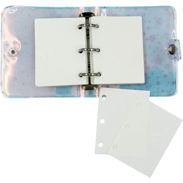 Mini Transparent 3-Ring Binder Covers Clear Soft PVC Notebook Round Ring  Binder Cover Protector Snap Button Closure