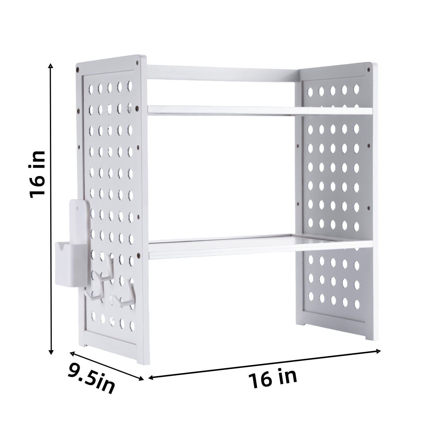 Marsrock  Clearance (White-2 Tier) Office Desk Shelf Organizer,Medium Density Fiberboard Desktop Bookshelf Supplies Storage Rack,Shelf for Top of Desk and Dresser