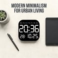 thumbnail image 3 of Hangable Standalone Square Clock - Large Digital Wall Clock with Remote Control, Display Temperature, Adjustable Brightness,Remote Control, for Home, Office, Bedroom, 3 of 8
