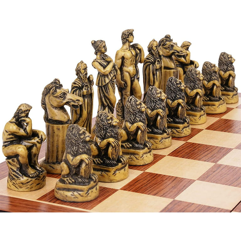  Wooden Chess Set for Kids and Adults – 17 in Staunton Chess Set  - Large Folding Chess Board Game Sets - Storage for Pieces