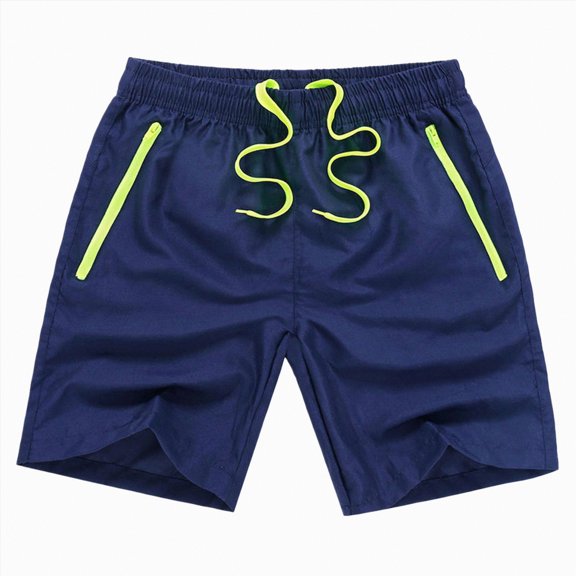 KPOPLK Swim Trunks for Men Summer Quick Dry Board Shorts 5 Inch Drawstring Beach Shorts Lightweight Comfortable Bathing Suits(Dark Blue,S)