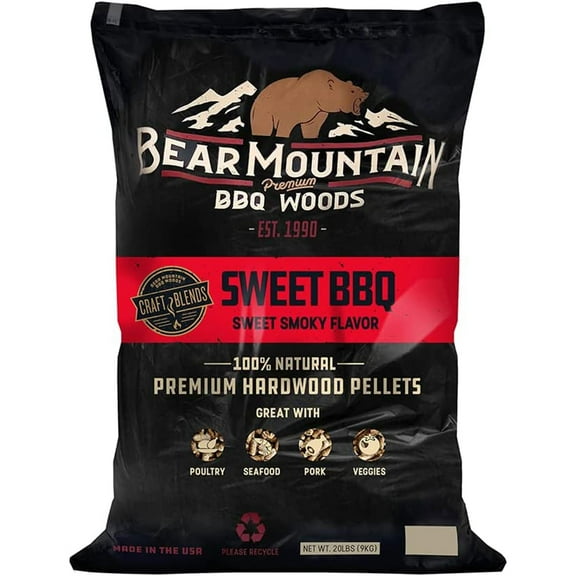 Bear Mountain BBQ Hardwood Sweet Craft Blends Grill Smoker Pellets, 20 Lbs