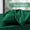 thumbnail image 5 of MR&HM Satin Bed Sheets, 3 Pcs Silky Bedding Set, Twin XL, Dark Green, 5 of 7