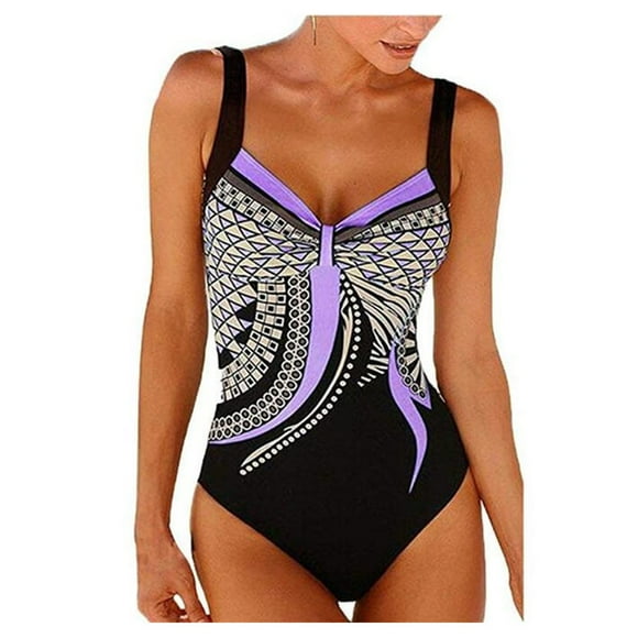 Maillot de Bain une Pièce à Imprimé pour Femme, Maillot Rétro Vintage, Tenue de Plage, Maillot de Bain