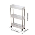 thumbnail image 3 of Three Tier Slim Rolling Storage Cart With Wheels For Bathroom Kitchen Corner Organizer, 3 of 6